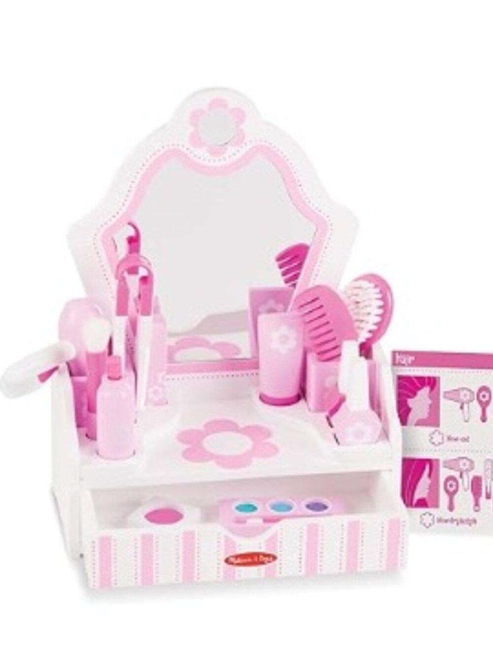 Melissa & Doug Wooden Beauty Salon Play Set Vanity Toy
